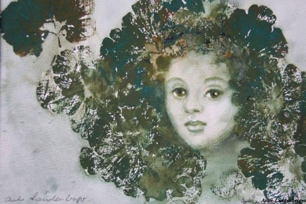 Nymphe, Drucktechnik und Aquarell