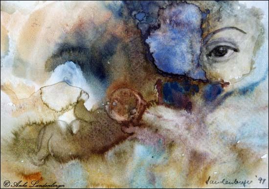 Träumende, Aquarell