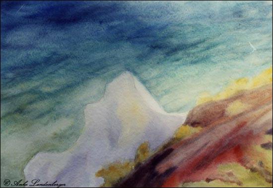 Wissower Klinken / Kreidefelsen auf Rügen, Aquarell