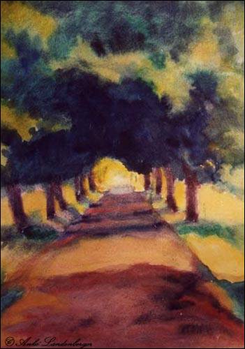 Allee, Aquarell