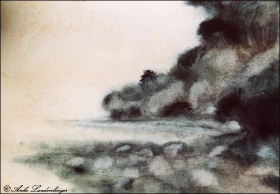 Steilküste, Aquarell