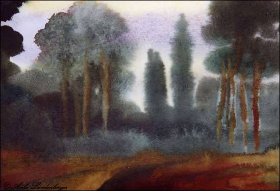Waldsaum, Aquarell