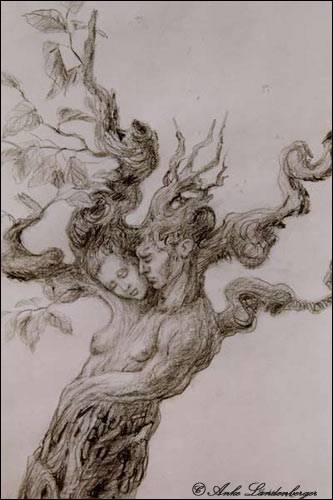 Piktors Verwandlungen (II), Bleistiftzeichnung